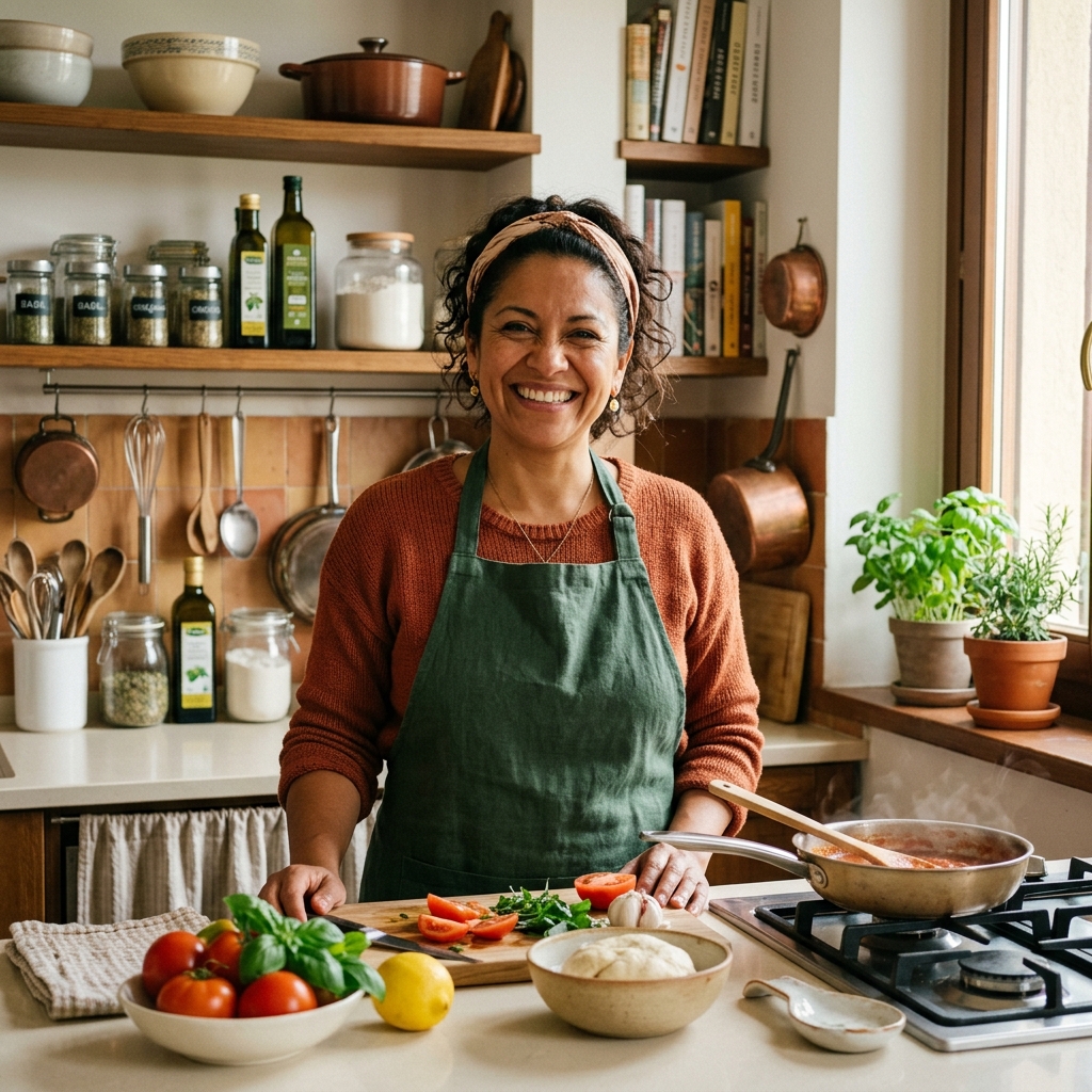 Ibu Siti in her kitchen